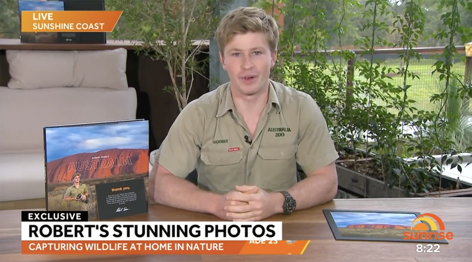 Robert Irwin appeared on Sunrise to talk about his new photography book. Photo: Seven