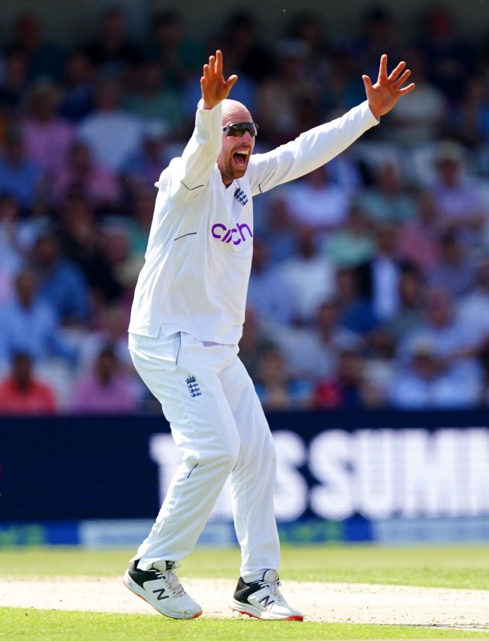 Jack Leach took two wickets on the opening day of the Headingley Test (Mike Egerton/PA) (PA Wire)