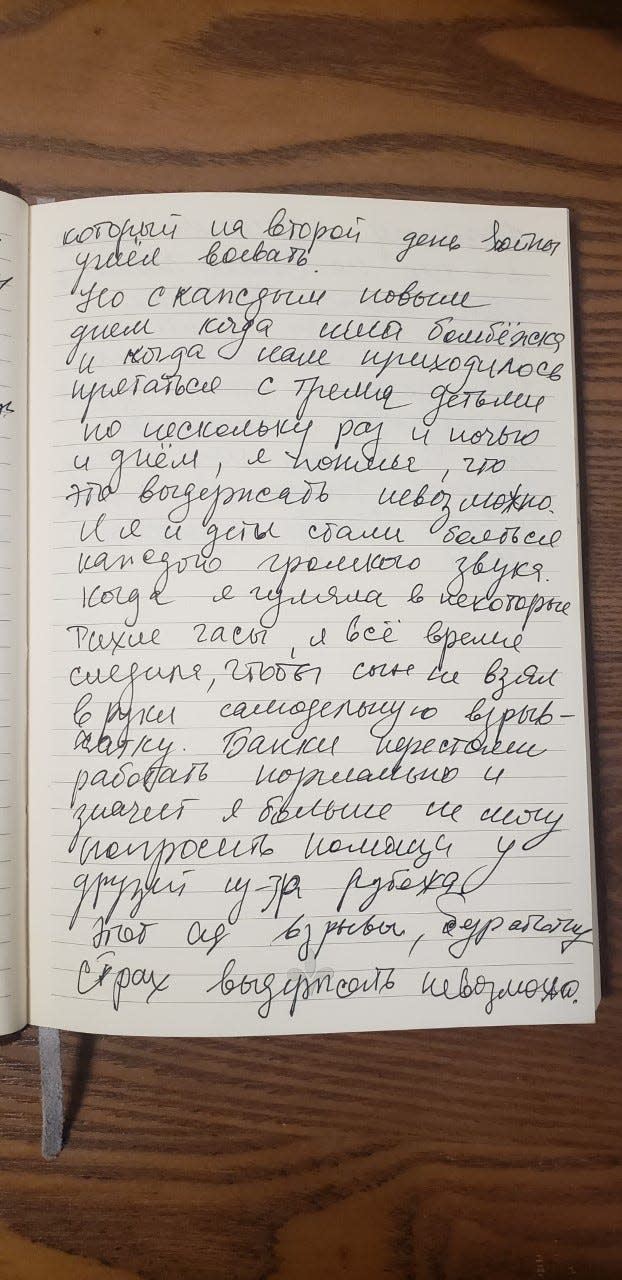 A journal entry from Olga Z. who met John Curnutt of Las Cruces on her journey of fleeing Ukraine following the attack by Russian forces.