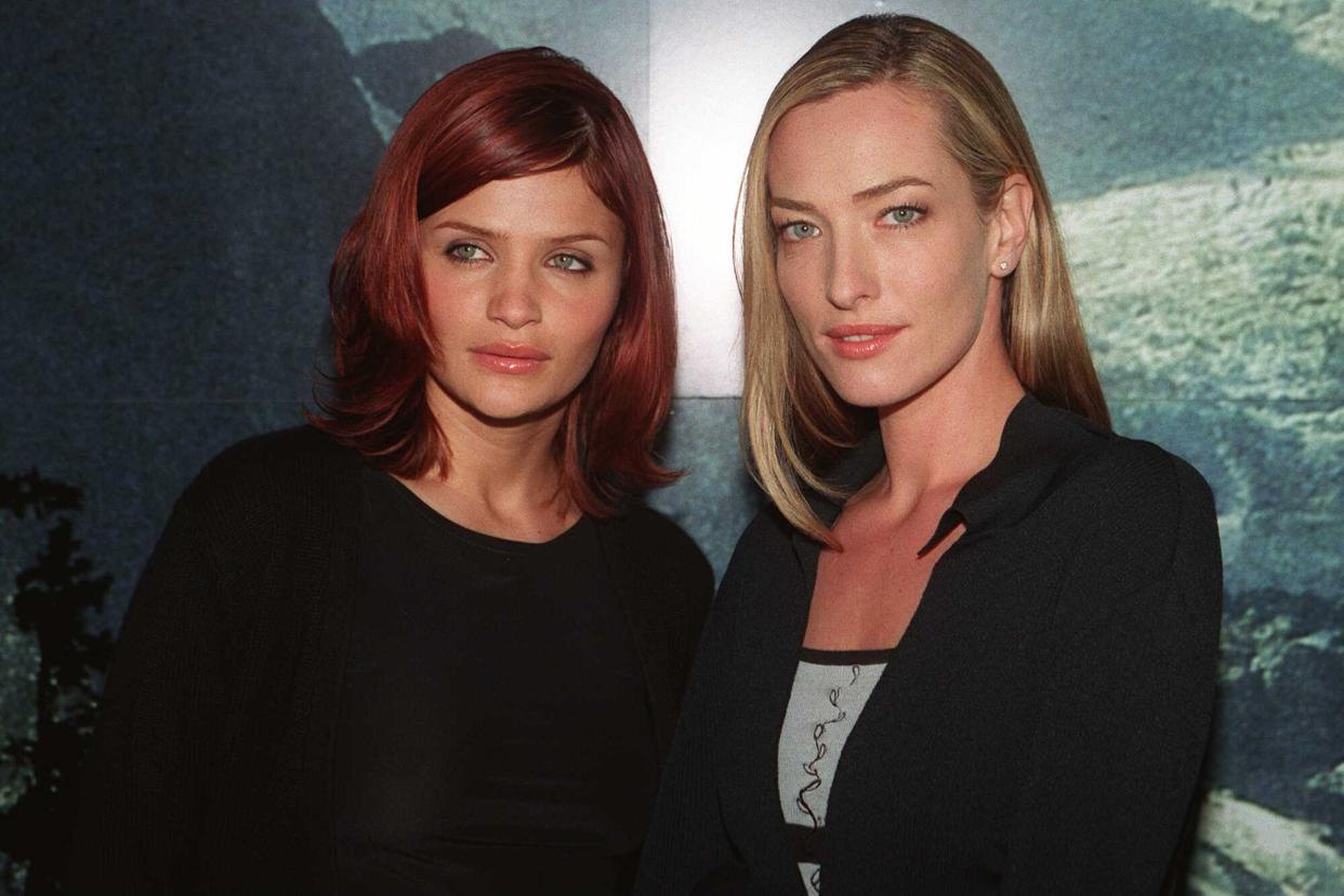11/8/97 Los Angeles, CA. Supermodels Helena ChristEnsen and Tatjana Patitz taping a public service announcement for "A Very Special Christmas 3" compilation album.