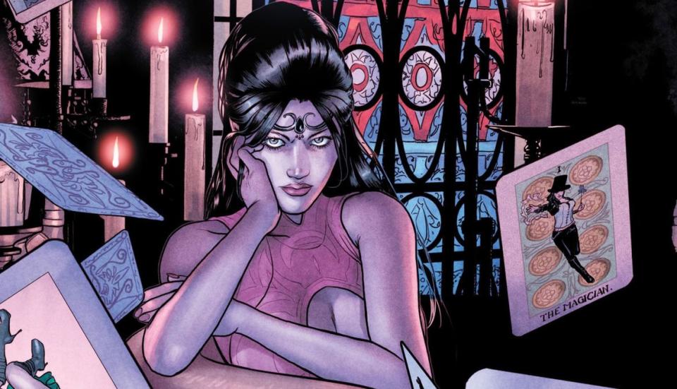 Madame Xanadu, in her occult shop in New York City.