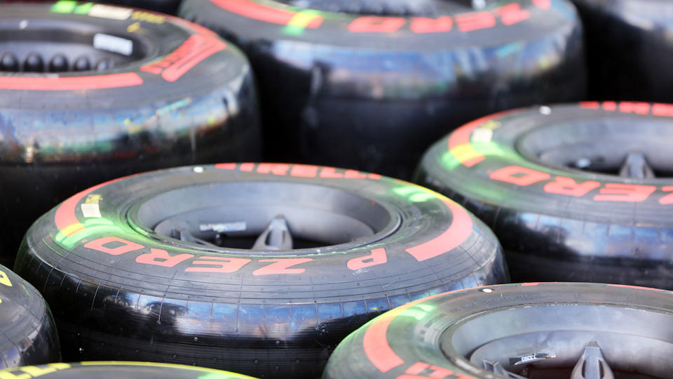 Pirelli tyres, pictured here before the Australian Grand Prix.