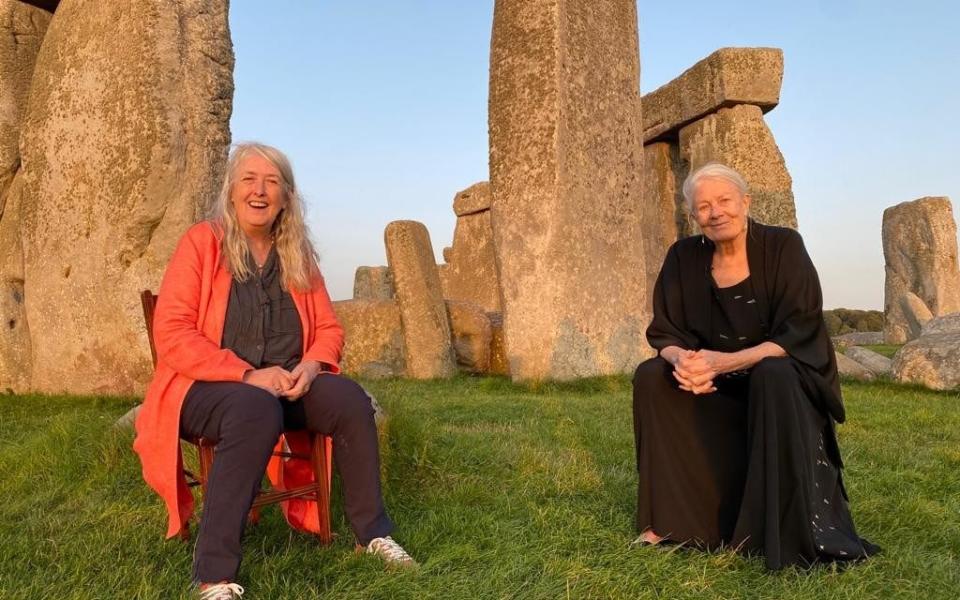 Beard and Vanessa Redgrave at Stonehenge to film the new BBC series - BBC