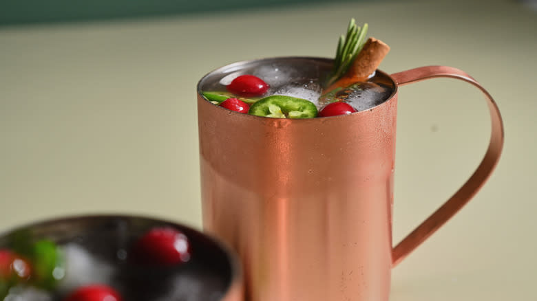 cranberry mule on a table