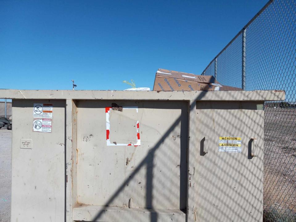 A trash dumpster at the Eddy County Artesia Fairgrounds Convenience Station was full on Nov. 21, 2023.