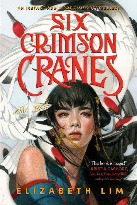 cover image of the novel six crimson cranes