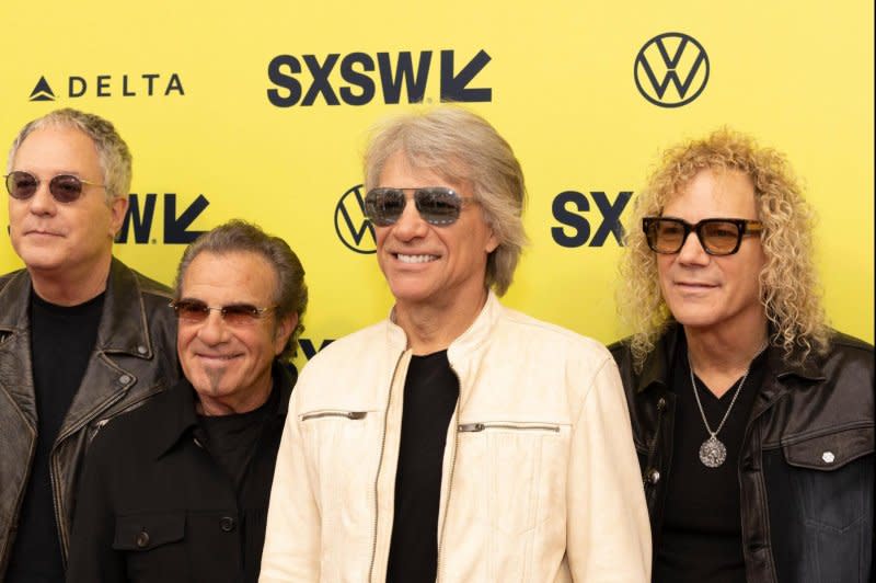 From left to right, Hugh McDonald, Tico Torres, Jon Bon Jovi and David Bryan premiere "Thank You, Goodnight" at SXSW. Photo courtesy of Disney