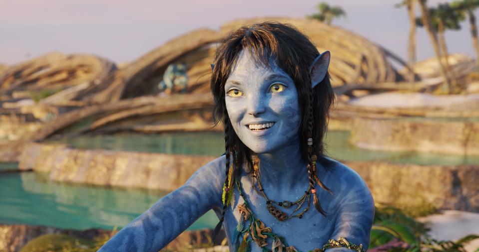 Kiri (Sigourney Weaver) is a Na'vi teen girl who loves animals and has a mysterious connection to a higher power in "Avatar: The Way of Water."