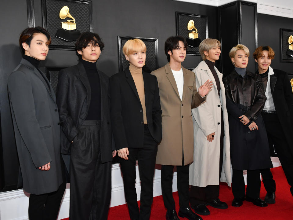 BTS attend the 2020 Grammy AwardsGetty Images