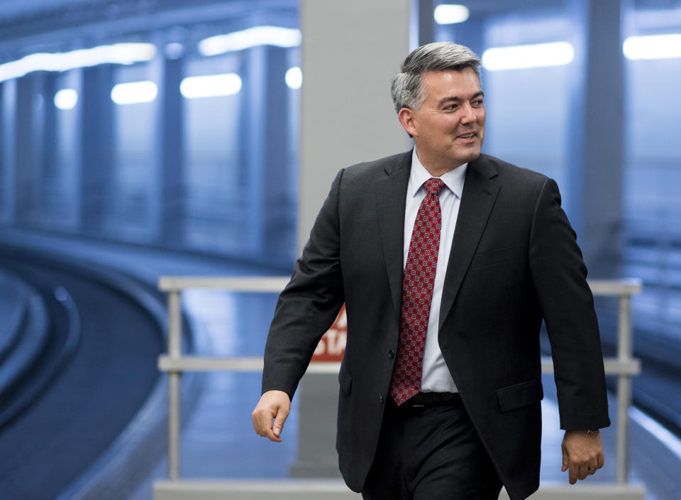 Sen. Cory Gardner, R-Colo., arrives in the Capitol for a vote on Thursday. (Photo: Bill Clark/CQ Roll Call via Getty Images)