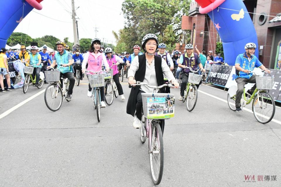 ▲埤頭鄉公所舉辦「埤頭稻香鐵道自行車節」，吸引全國各地車友呼朋引伴齊聚埤頭，穿梭鄉野間，感受田野風光。（圖／記者陳雅芳攝，2023.10.28）