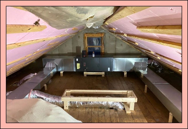 Our home’s attic ducts, as photographed by our contractor. - Photo: Phillip Martin/Grist