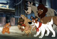 <a href="http://movies.yahoo.com/movie/1800252195/info" data-ylk="slk:OLIVER & COMPANY;elm:context_link;itc:0;sec:content-canvas" class="link ">OLIVER & COMPANY</a> (1988) - This New York City-set kitten-and-dog movie was the first Disney film to create a department specifically for computer animation, using CGI effects for skyscrapers, cars, trains, and for a scooter-cart in the film's big subway chase.