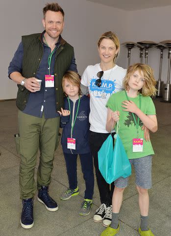 <p>Stefanie Keenan/Getty</p> Joel McHale and his wife Sarah Williams McHale with their kids Isaac McHale and Edward McHale attend Hammer Museum K.A.M.P. on May 22, 2016 in Los Angeles, California.