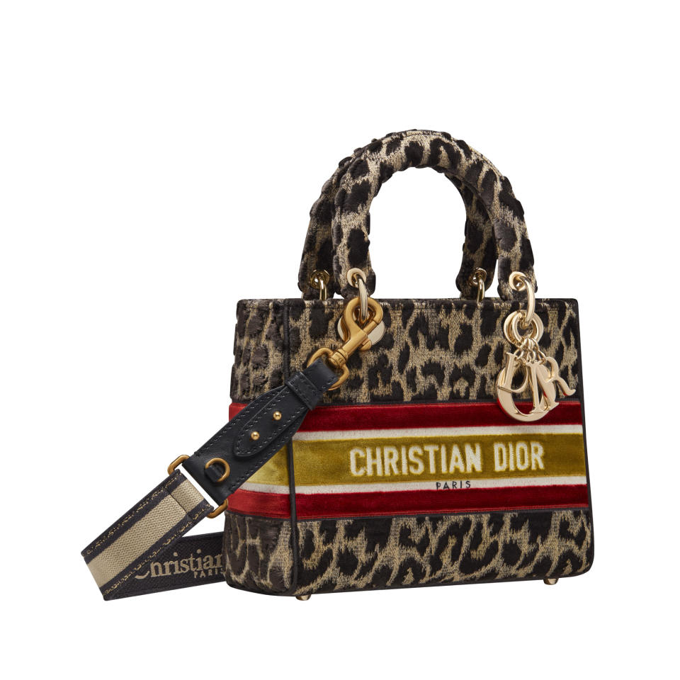 A Lady Dior bag in a Mizza print.