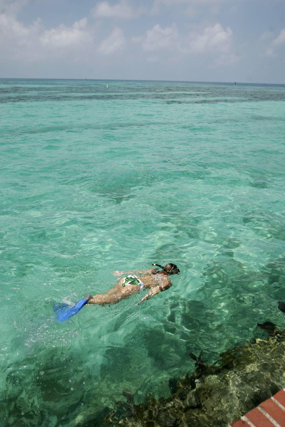 A visitor snorkels off Garden Key in Dry Tortugas National Park in March 2006.