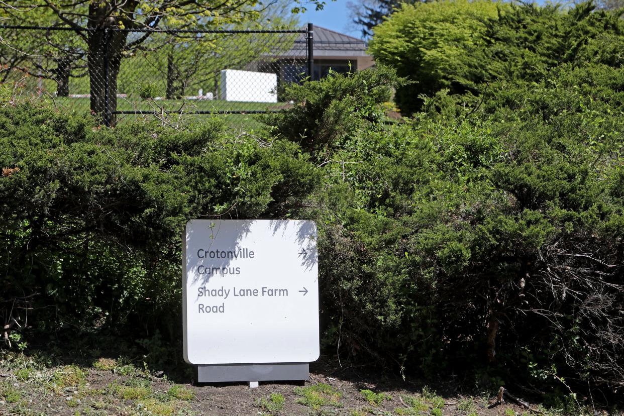 A sign for the former General Electric Global Learning Crotonville Campus in Ossining April 24, 2024.