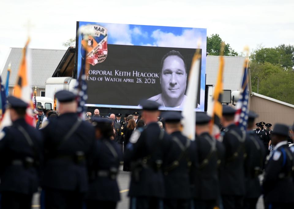 Cpl. Keith Heacook's funeral Monday, May 10, 2021, at Emmanuel Wesleyan Church in Salisbury, Maryland.