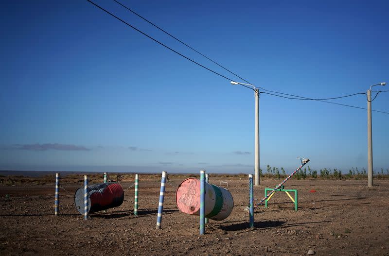 An empty playground is seen in Anelo