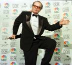 <p>Legendary actor, Jack Nicholson, pretended to pull his pants down while <a href="https://www.goldenglobes.com/articles/golden-globe-fun-facts-and-figures" rel="nofollow noopener" target="_blank" data-ylk="slk:accepting;elm:context_link;itc:0;sec:content-canvas" class="link ">accepting</a> the Cecil B. DeMille Award for lifetime achievement. As with all of these numbers, this one is subject to change.</p>