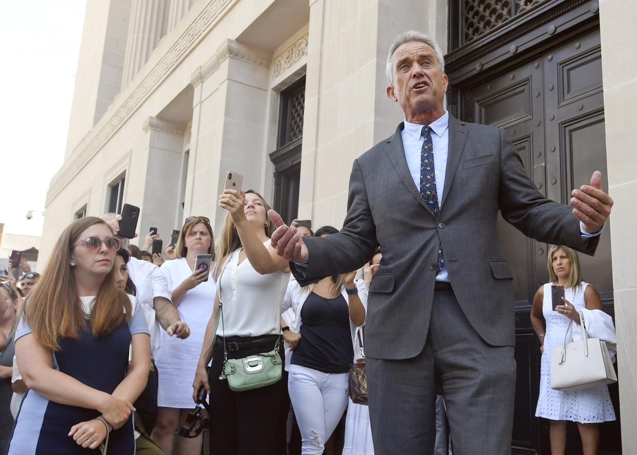 Attorney Robert F. Kennedy Jr., an anti-vaccine activist and scion of one of the country’s most famous political families, is running for president. (AP Photo/Hans Pennink)