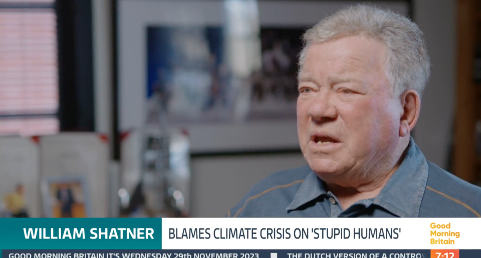 William Shatner appeared on GMB to talk about climate change. (ITV)
