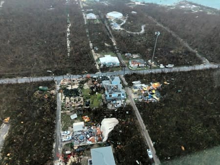 Aerial view shows devastation after hurricane Dorian hit the Abaco Islands in the Bahamas