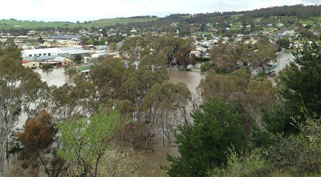 The flooding has swamped homes and businesses in Coleraine. Photo: Dean Miller