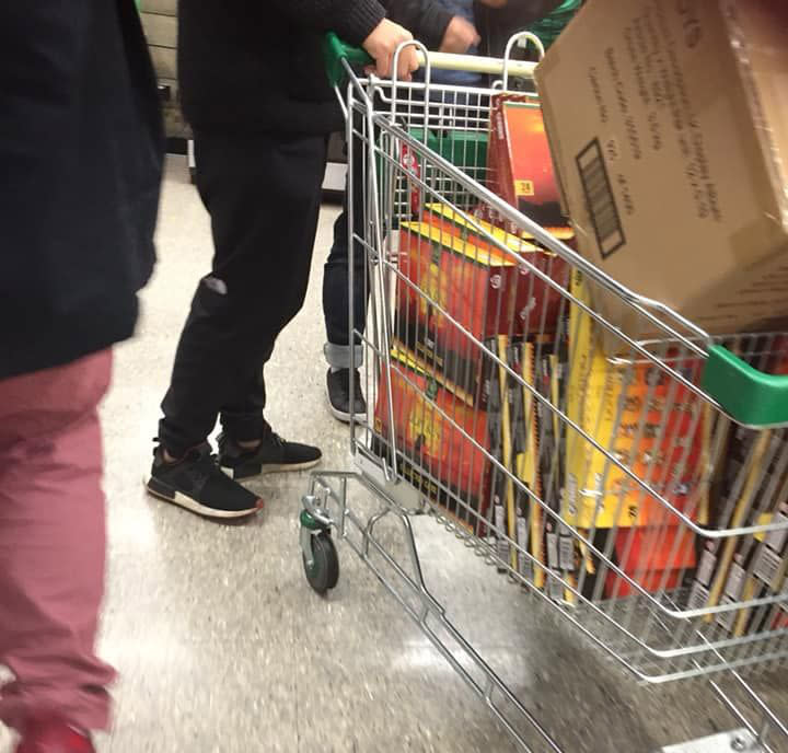 A Woolworths customer claims she saw a shopper in Adelaide checking out with a trolley full of Lion King collector cases. Source: Supplied.