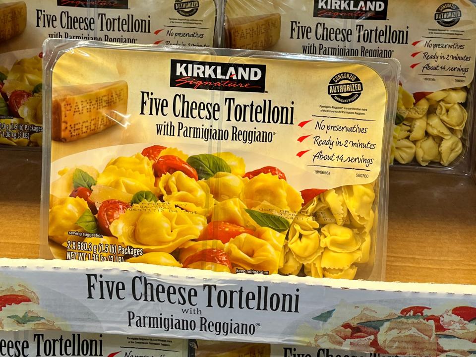 Packs of five-cheese tortellini at Costco
