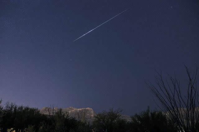 <p>Courtesy of Eliot Herman</p> A bright Ursid meteor seen on December 18, 2016 in Tucson, Arizona.