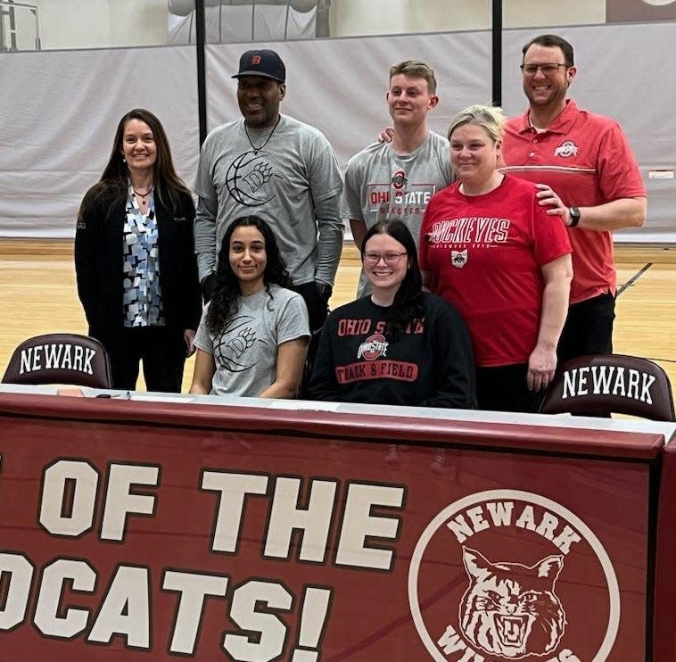 Newark seniors Jenna Shackleford and Sophie Bidwell recently celebrated their college signings. Shackleford will play basketball at Ohio Dominican, and Bidwell will compete in track and field at Ohio State.