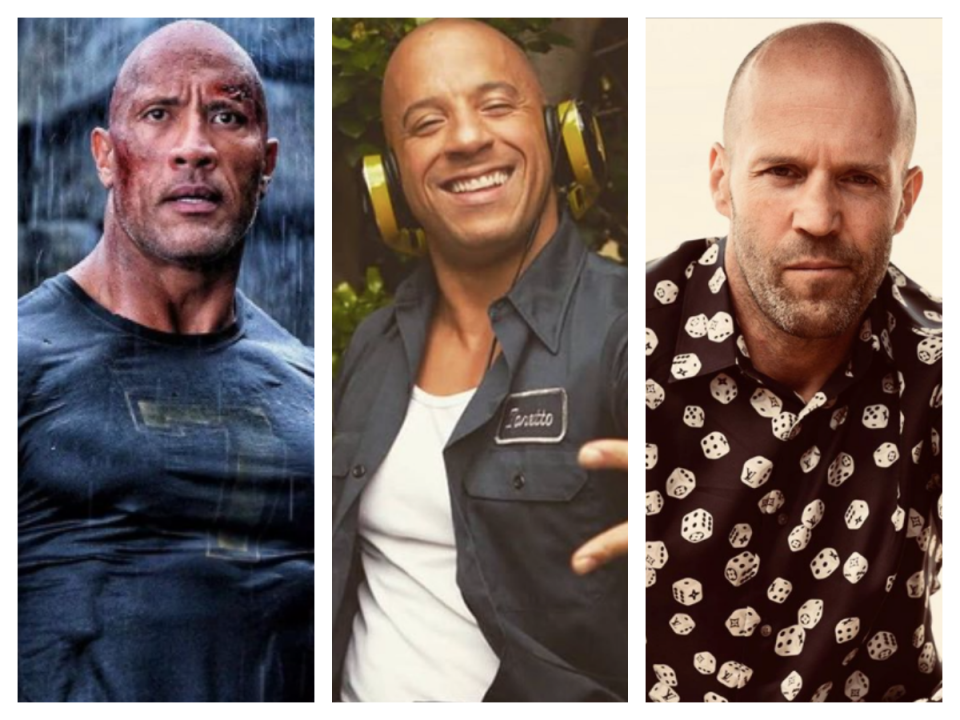 巨石強森、馮迪索及傑森史塔森。（圖／Dwayne Johnson、Vin Diesel、Jason Statham IG）