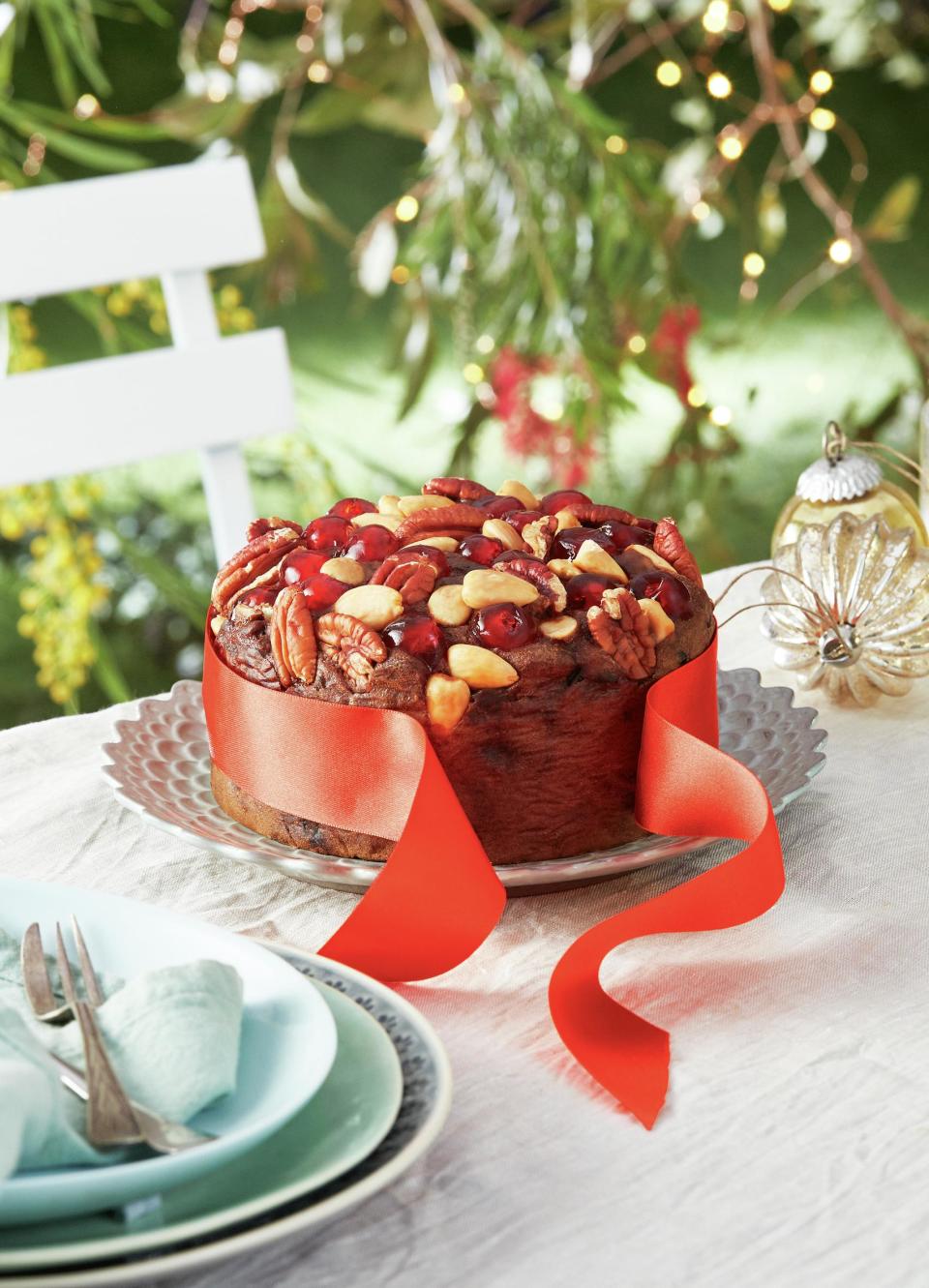 <p>Luxury Christmas cake is made using whole Australian almonds, French cherries and American pecans, combined with traditional spices, perfect as a centrepiece for any Christmas table - $10.99 - 800g - Aldi</p><br>