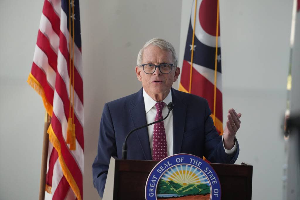 Ohio Governor Mike DeWine announced that he is sending Springfield additional state troopers and $2.5 million in funding for the migrant crisis. Doral Chenoweth/Columbus Dispatch / USA TODAY NETWORK