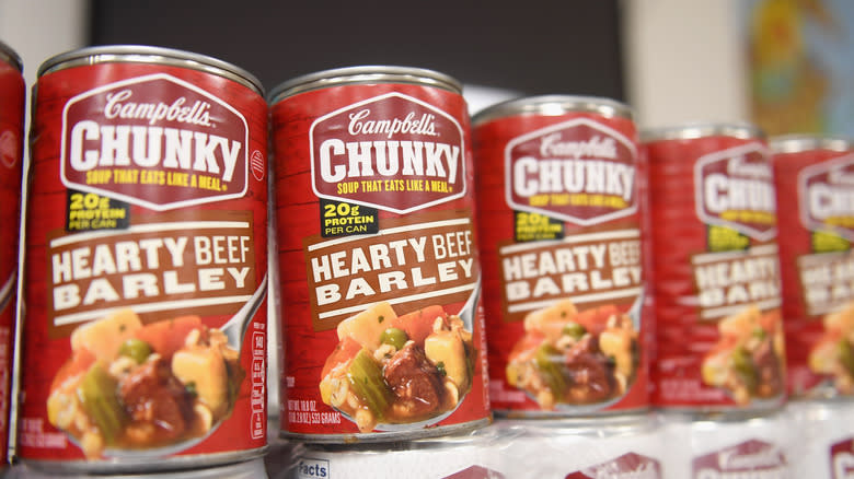 two Campbell's Chunky soup cans