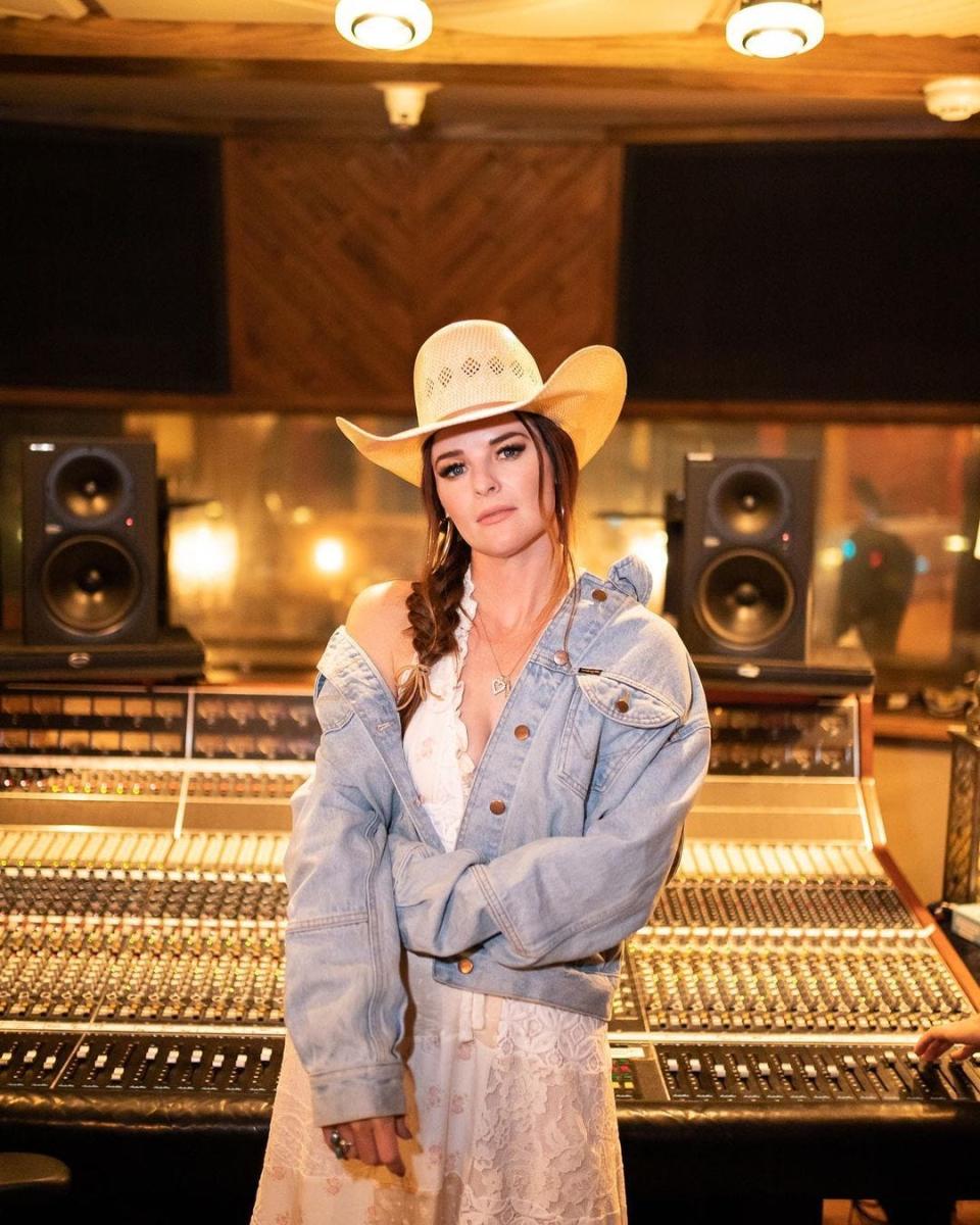 Jenna Paulette in the studio working on her debut album.