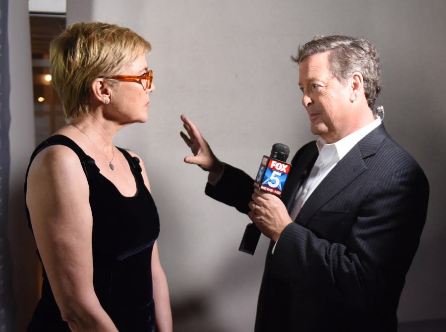 SAN DIEGO, CA – SEPTEMBER 29: TV personality Sam Rubin (R) interviews actress Annette Bening (L) at the 2016 San Diego International Film Festival on September 29, 2016 in San Diego, California. (Photo by Vivien Killilea/Getty Images for San Diego Film Foundation)