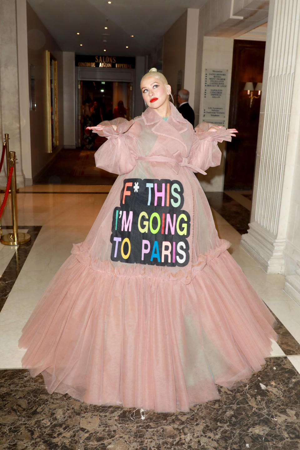 Christina Aguilera at the Victor & Rolf haute couture show in Paris