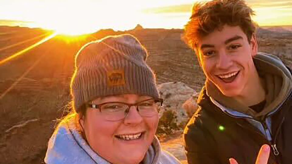 Rebecca and Jonathan Fielding at southern Utah's San Rafael Swell in November 2023. - Courtesy Rebecca Fielding