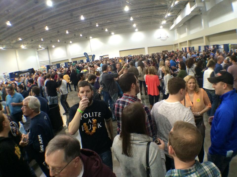 A crowd of over 2,000 zealous beer drinkers on Saturday filled the exhibit hall of the Coralville Marriott Hotel & Conference Center for the 2015 BrrrFest.