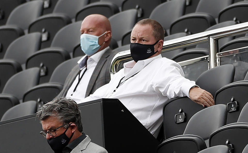 Newcastle United owner Mike Ashley in the stands during the Premier League match at St James' Park, Newcastle.