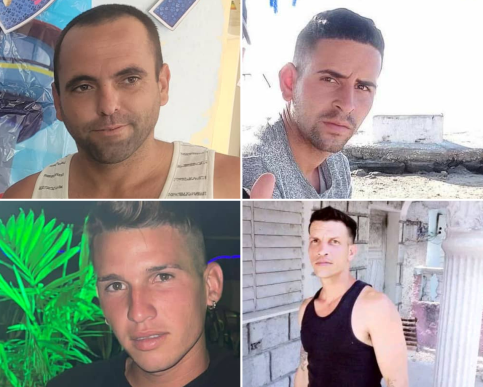 Clockwise from top left: Lazaro Artiles Morales, Jose Harold Marrero, Carlos Linares, and Cristian Kadir Peraza Menendez. All friends who disappeared on a 6-passenger migrant boat destined for the United States from Cuba on Aug. 28, 2022