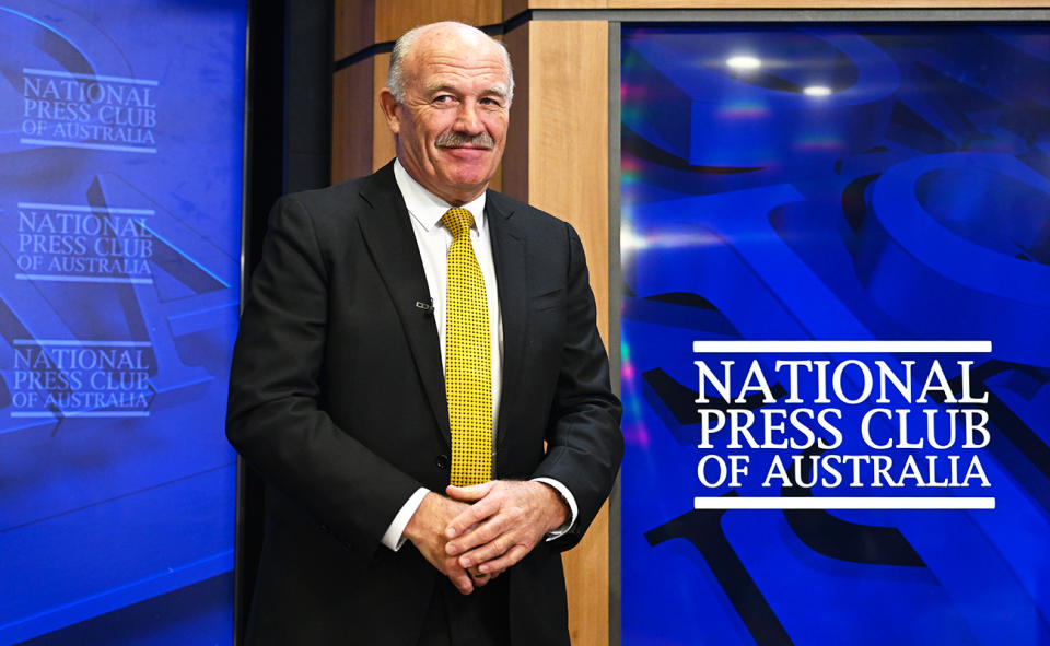 Wally Lewis, pictured here at the National Press Club in Canberra.