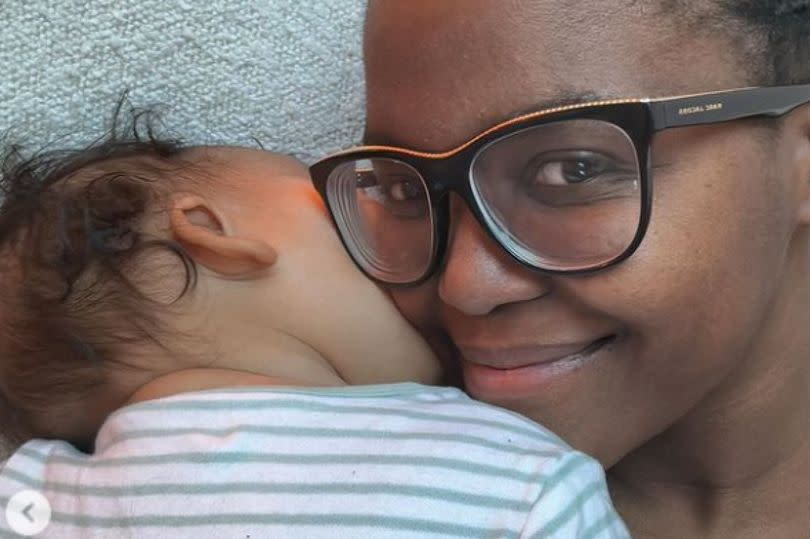 Oti Mabuse with her daughter