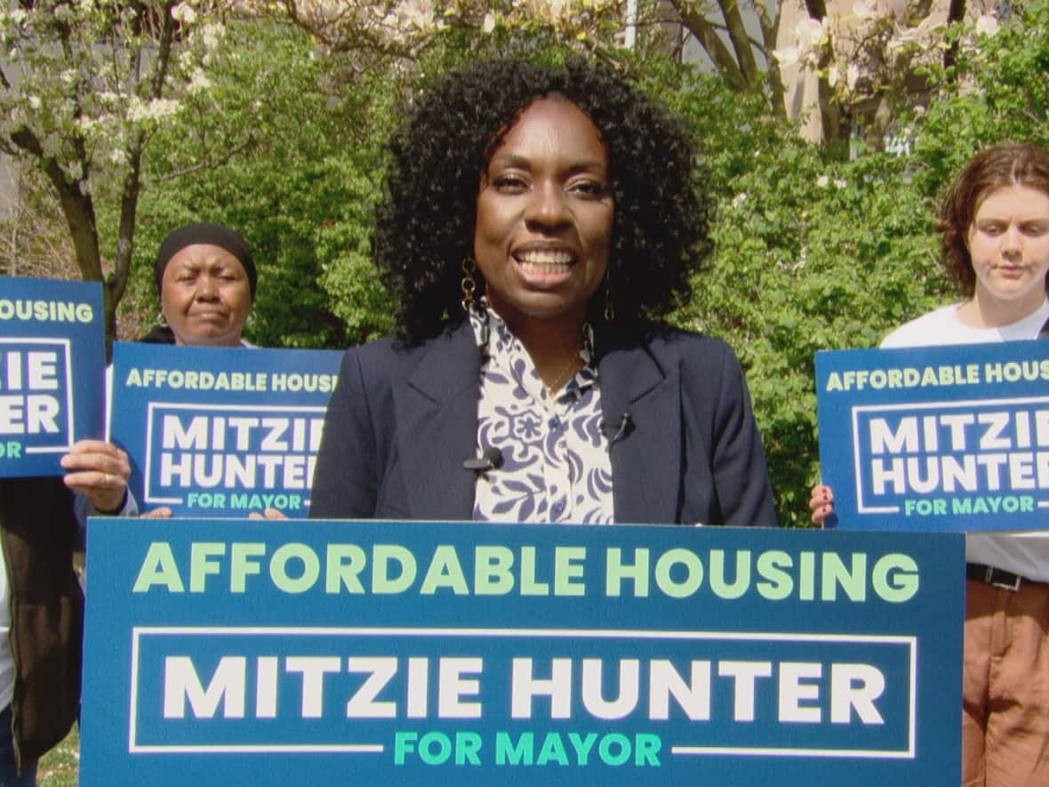 Mitzie Hunter, currently Liberal MPP for Scarborough-Guildwood, was one of two mayoral candidates who made housing promises on Monday. She says: 'We need to make it clear to all that there is no greater priority than leveraging city properties to develop as much affordable housing as possible.' (CBC - image credit)