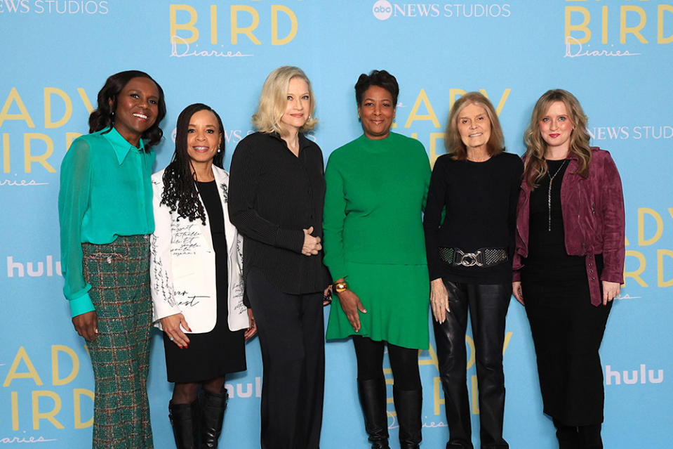 DEBORAH ROBERTS, KIM GODWIN, DIANE SAWYER, DAWN PORTER, GLORIA STEINEM, KIM REYNOLDS ABC News hosts a premiere for The Lady Bird Diaries at Crosby Street Hotel in New York on Tuesday, December 12, 2023.