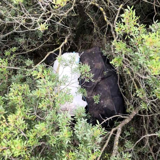 Bolsas de cannabis incautadas en la frontera entre Grecia y Albania.