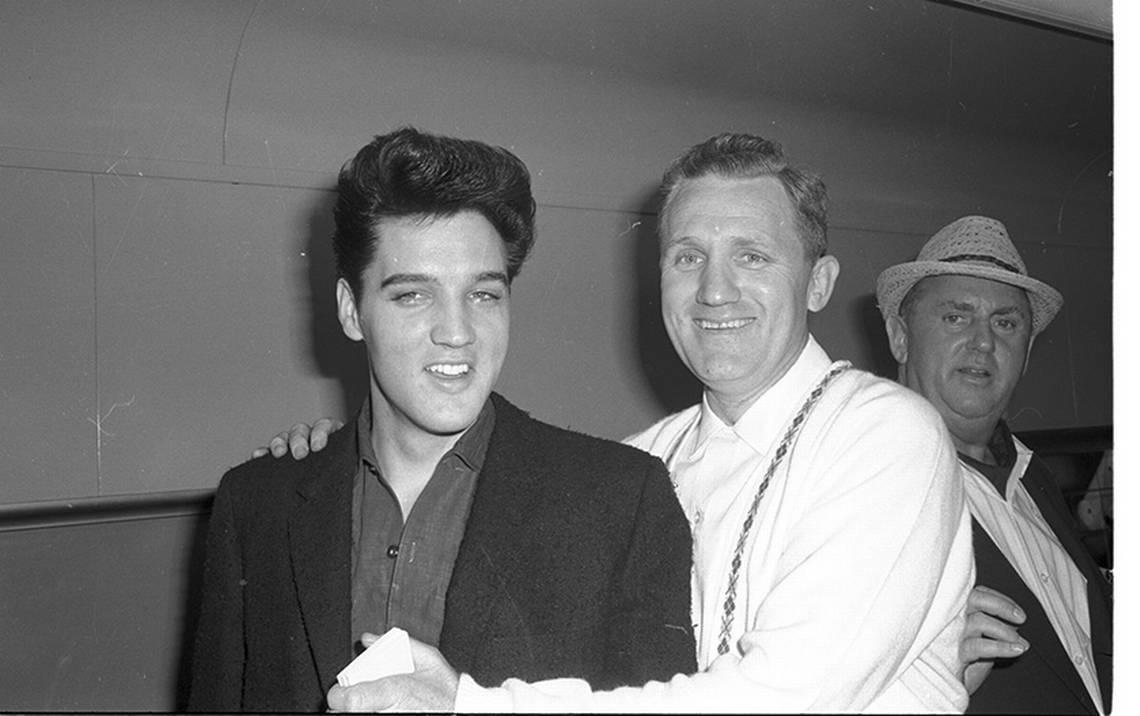 April 19, 1960: Elvis Presley at the T&P train station in Fort Worth during a layover en route to Hollywood to make movie “G.I. Blues.”