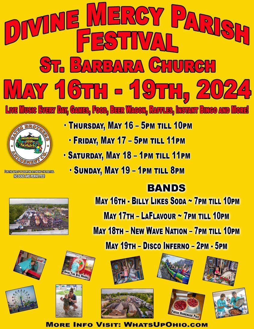 The Divine Mercy Parish Festival is slated May 16-19 in Massillon.